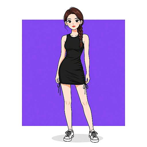 Chic Woman in Streetwear Mini Dress