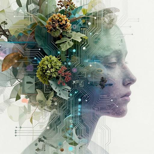 Artistic Collage of Nature and Technology