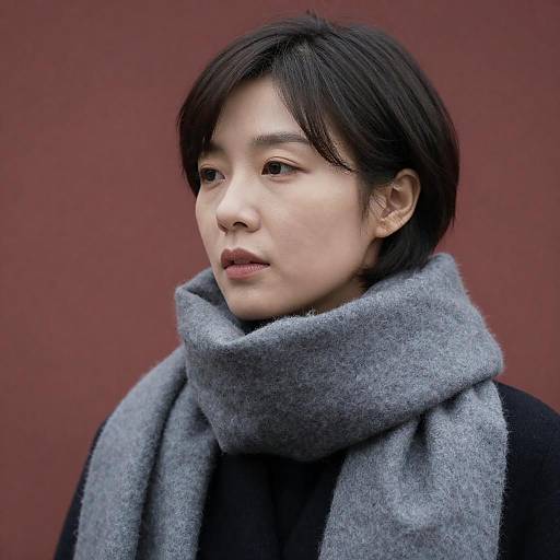 Captivating Portrait of a Woman with Scarf