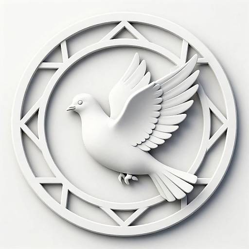 3D Detailed Dove Emblem Design