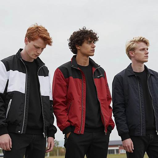 Three Young Men Under Cloudy Sky