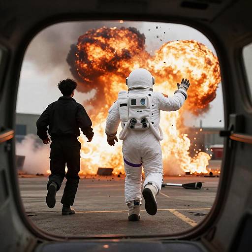 Dramatic Explosion Escape