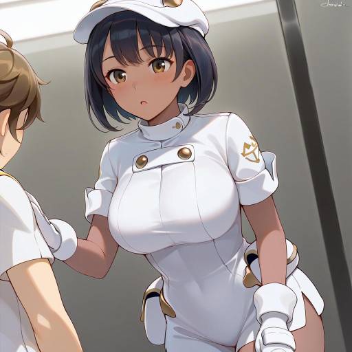 Illustration of Aether foundation employee, pokemon in the style of Chowbie