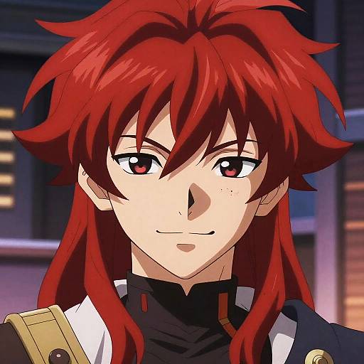 Fiery Red-Haired MHA Hero Portrait