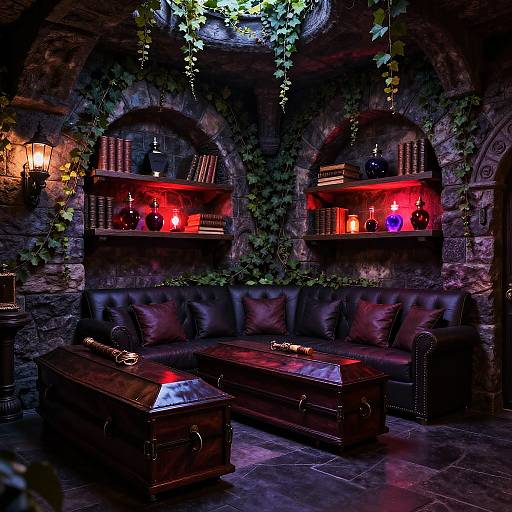 Ancient Crypt-Inspired Vampire Lounge