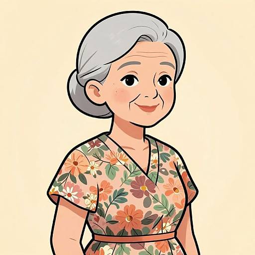 Stylish Grandma Webtoon Character Design