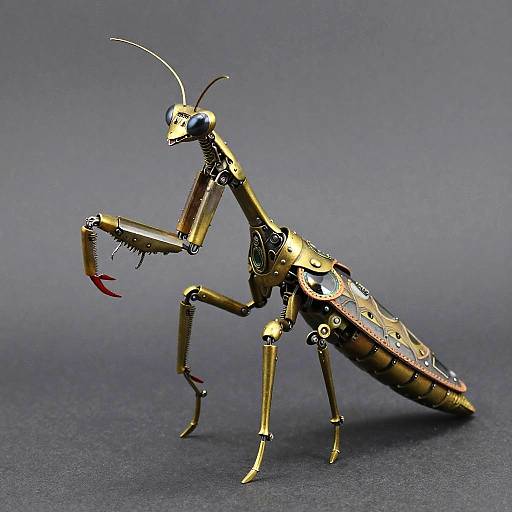 Steampunk Mechanical Mantis Statue