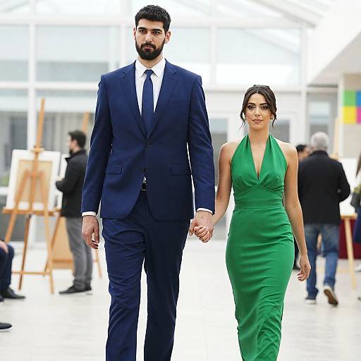 Elegant Couple in a Bright Indoor Space