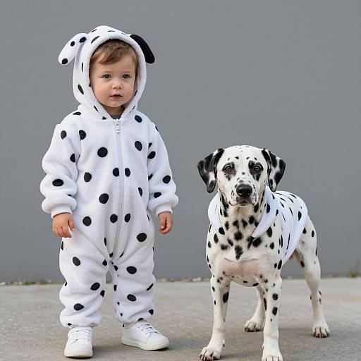 Adorable Boy and Dalmatian Costume Photo