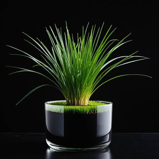 Hydroponic Wheatgrass in Glass Pot