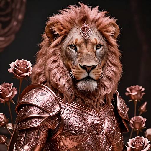 Armored Rose Gold Lioness Elegance