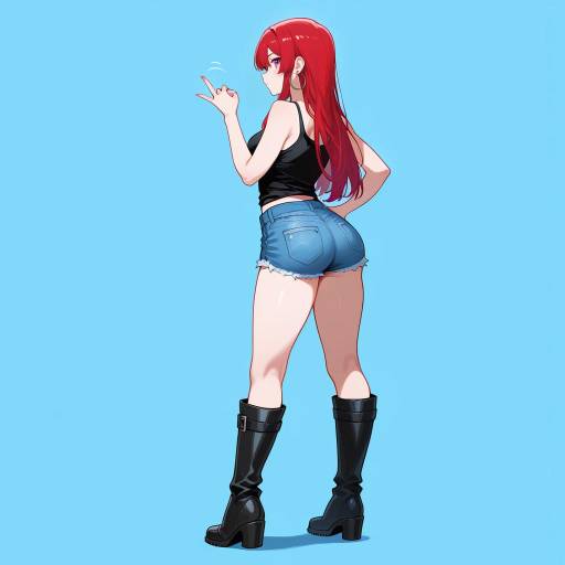 Youthful Sprite in Denim and Boots Youthful Sprite in Denim and Boots