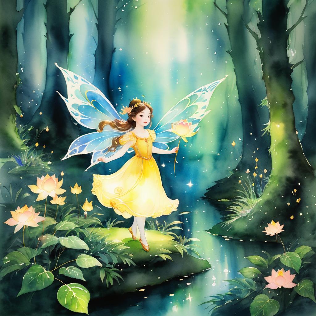 Whimsical Fairy Portrait in Enchanted Forest