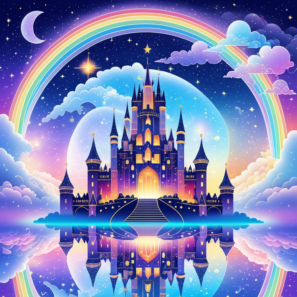 Celestial Castle in a Dreamy Sky