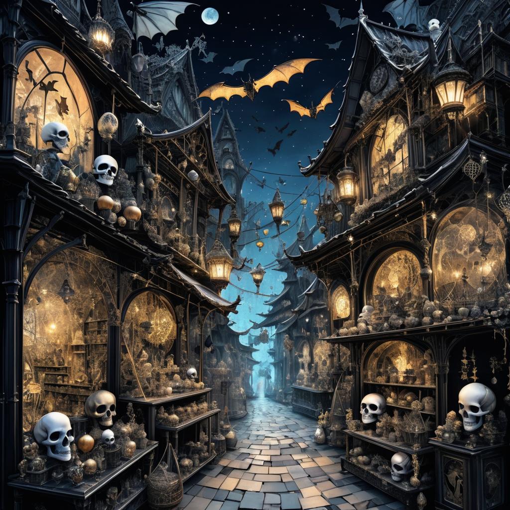 Enchanted Bazaar of Skeletons and Bats