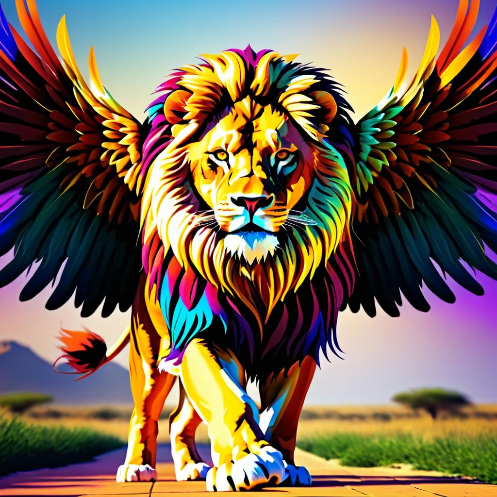 Regal Winged Lion in Vivid Detail