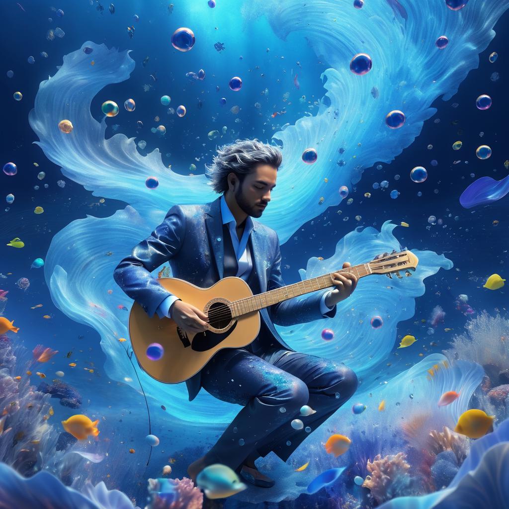 Underwater Guitarist: A Vibrant Dreamscape