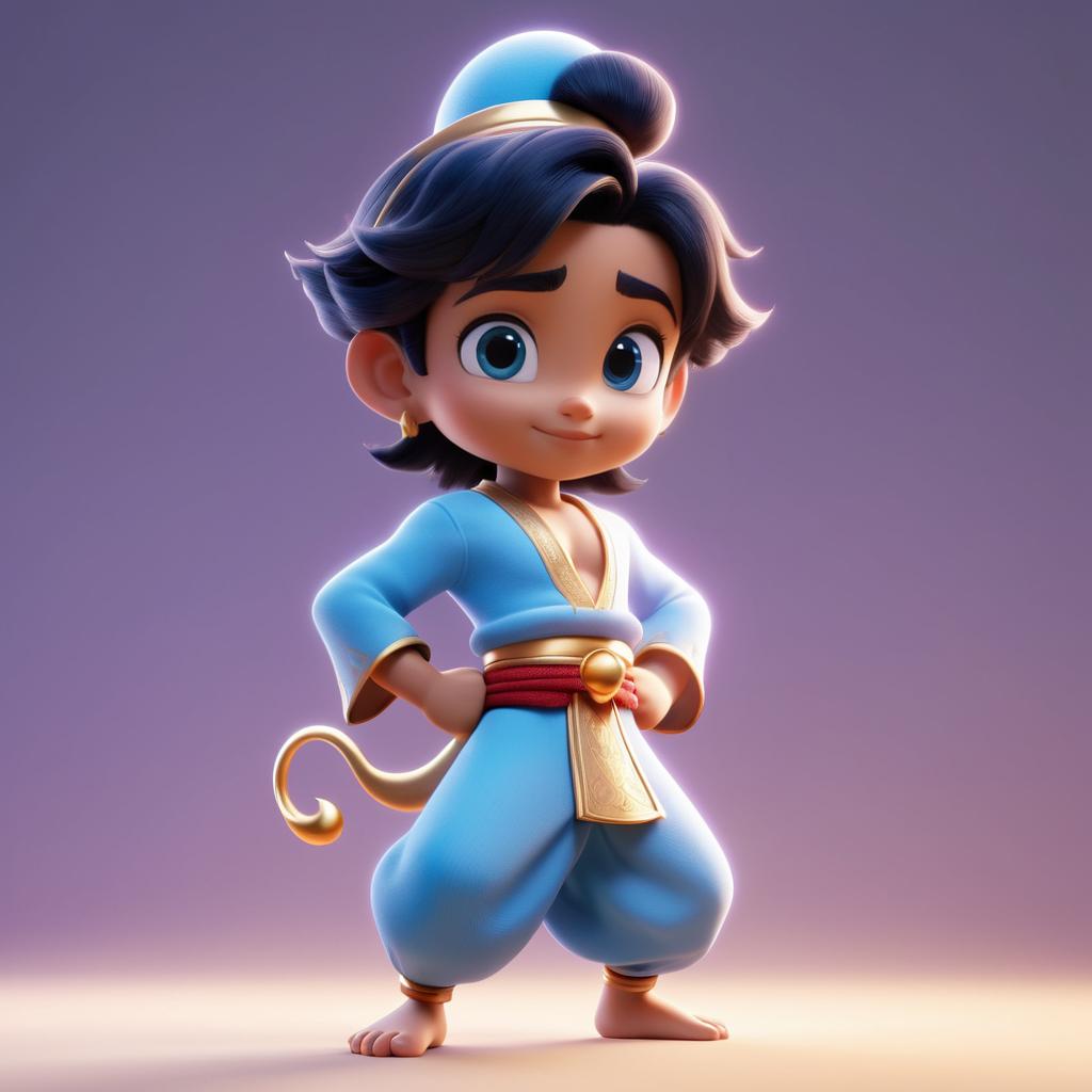 3D Anime Aladdin in Ethereal Style