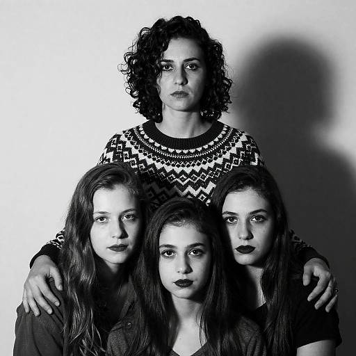 Black-and-white Portrait of Four Women
