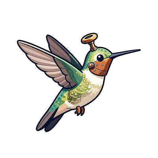 Steampunk Hummingbird Vector Art