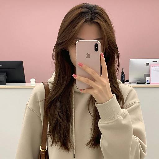 Chic Mirror Selfie in Soft Lighting