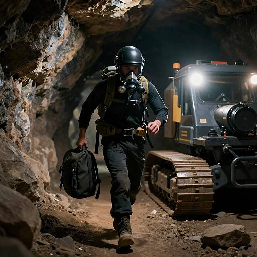 Mysterious Adventurer in Dark Tunnels