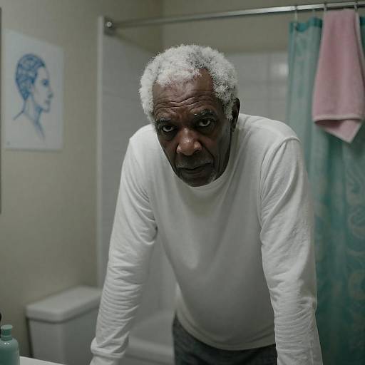 Intense Gaze of an Elderly Man