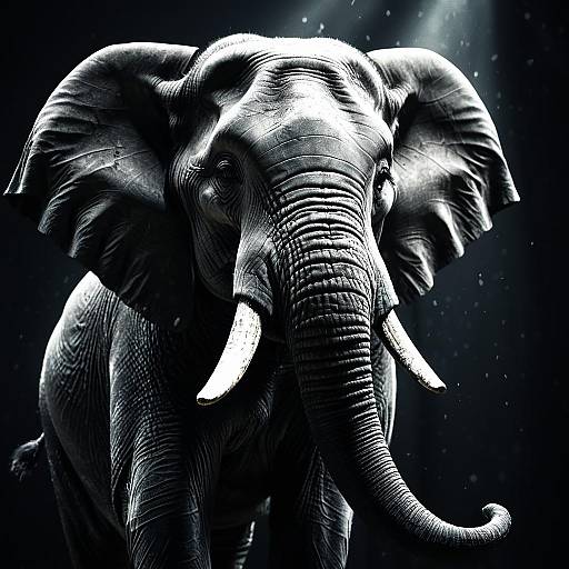 Anthropomorphic Elephant in Chiaroscuro