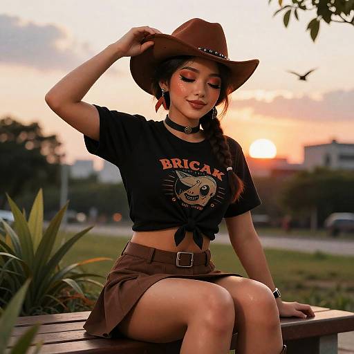 Sunset Park Ultra-Realistic Cute Girl