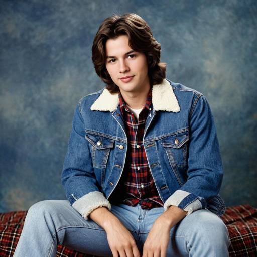 Young Man in 1970s Casual Denim Outfit