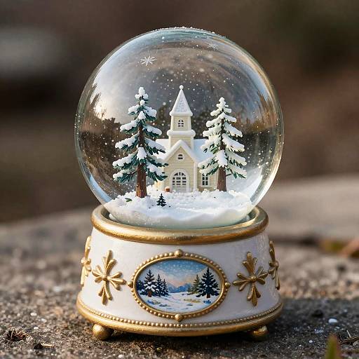 Elegant Snow Globe with Winter Landscape
