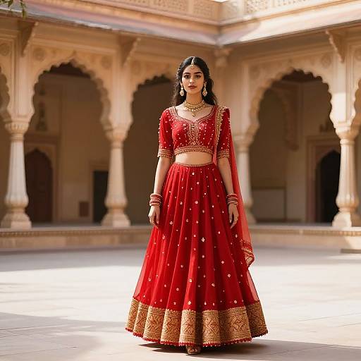 Indian Red Dress in Royal Palace
