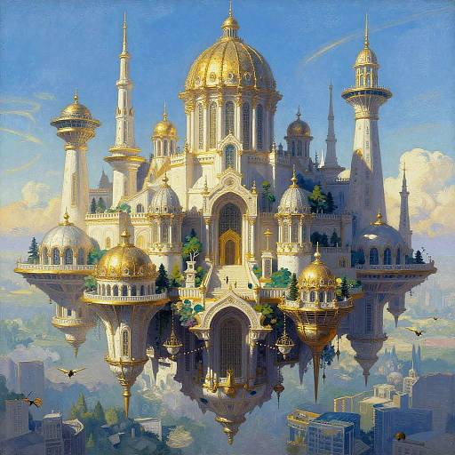Enormous Floating Fantasy Baroque City