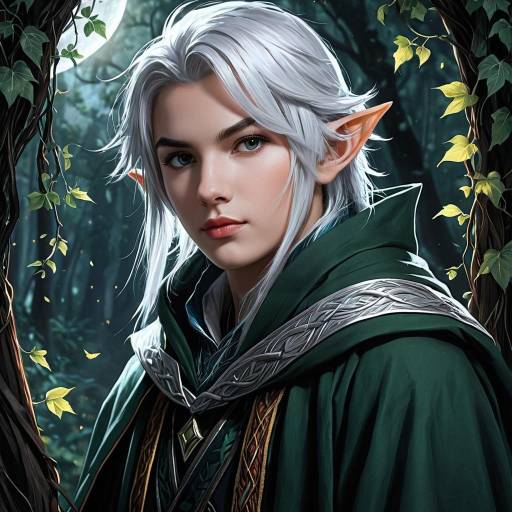 Anime Portrait of a Silver-Haired Elf