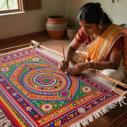 Colorful Tamil Folk Art Illustration