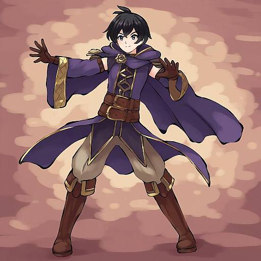 Illustration of Morgan (male) (fire emblem), fire emblem in the style of Aposine