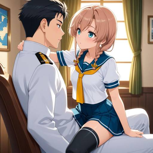 Admiral Kancolle in Intimate Study Scene