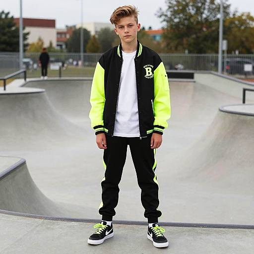 Teen Athlete in Neon Streetwear