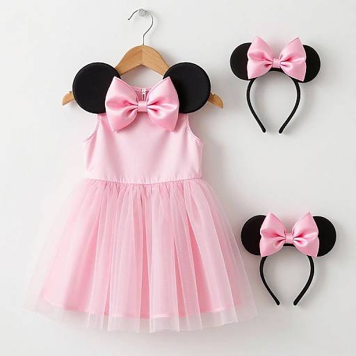 Pink Minnie Mouse-Themed Dress with Tutu