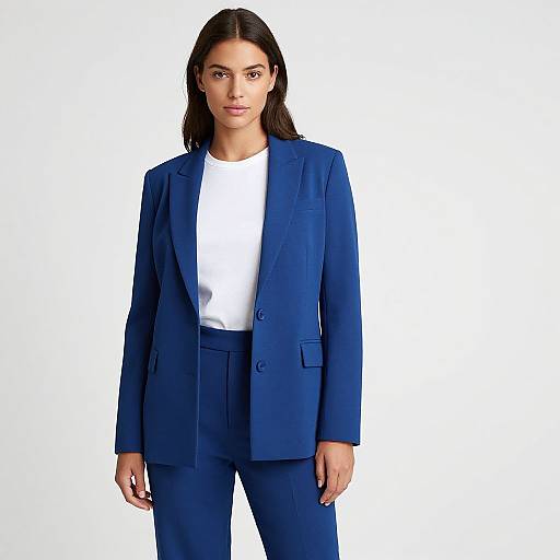 Minimalistic Royal Blue Tailored Pantsuit