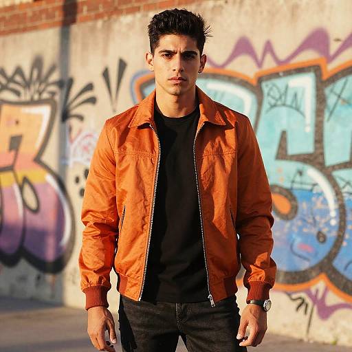 Confident Mexican Male Model Urban Style