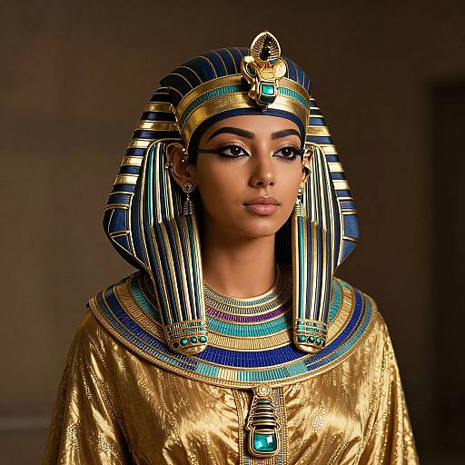 Woman in Egyptian Headdress and Dress