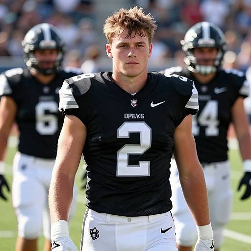 Serious Football Player on Field