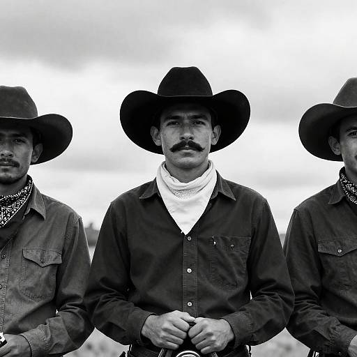Cowboys in Black-and-White Portrait