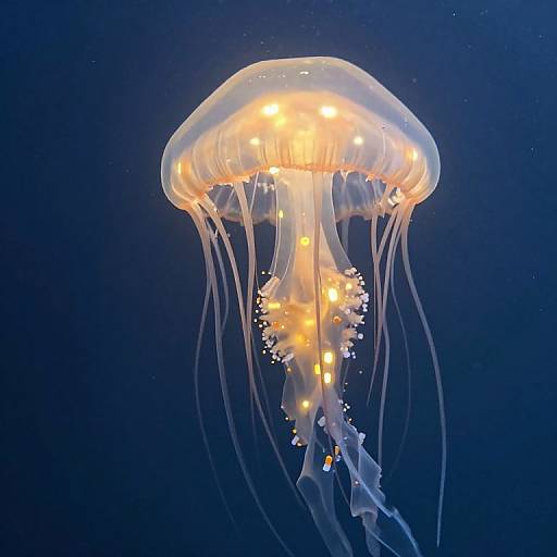 Ethereal Giant Jellyfish in Misty Depths