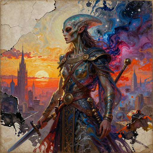 Alien Warrior Priest Double Exposure