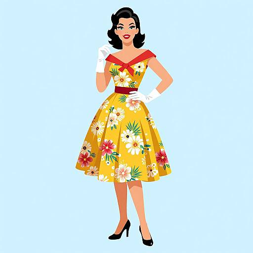 1950s Retro Woman Vector Illustration