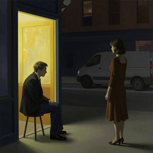 Modern Hopper-Inspired Urban Night