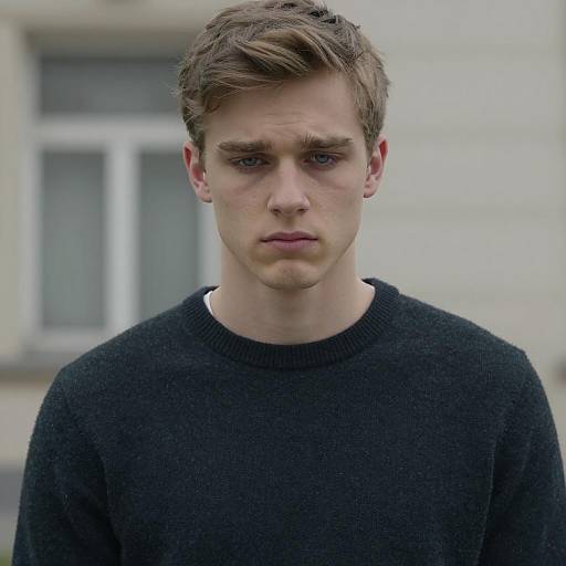 Young Man with Serious Expression