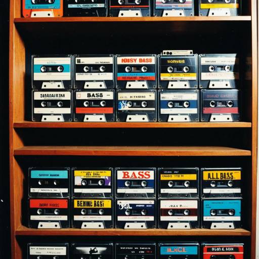 Shelf of Vintage Cassette Tapes